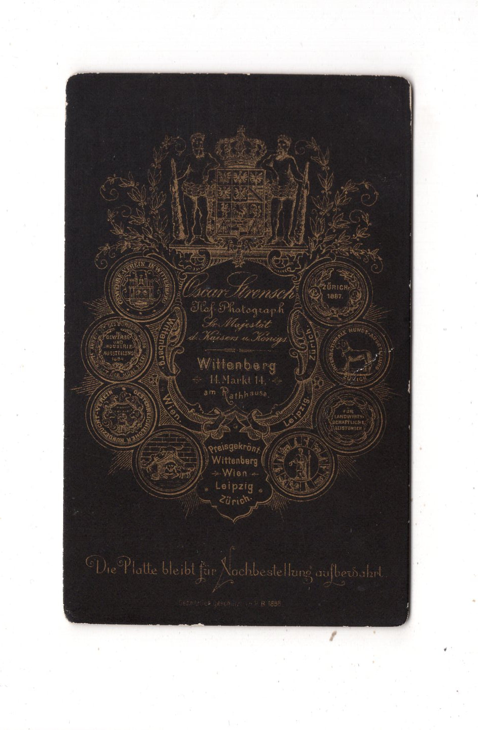 Fotografie Soldat mit Pickelhabe - Wittenberg 1880er / CDV M1-07