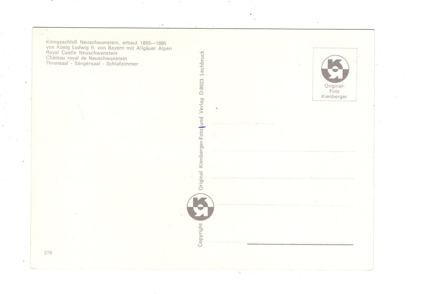 Ansichtskarte Königsschloss Neuschwanstein / I1-69
