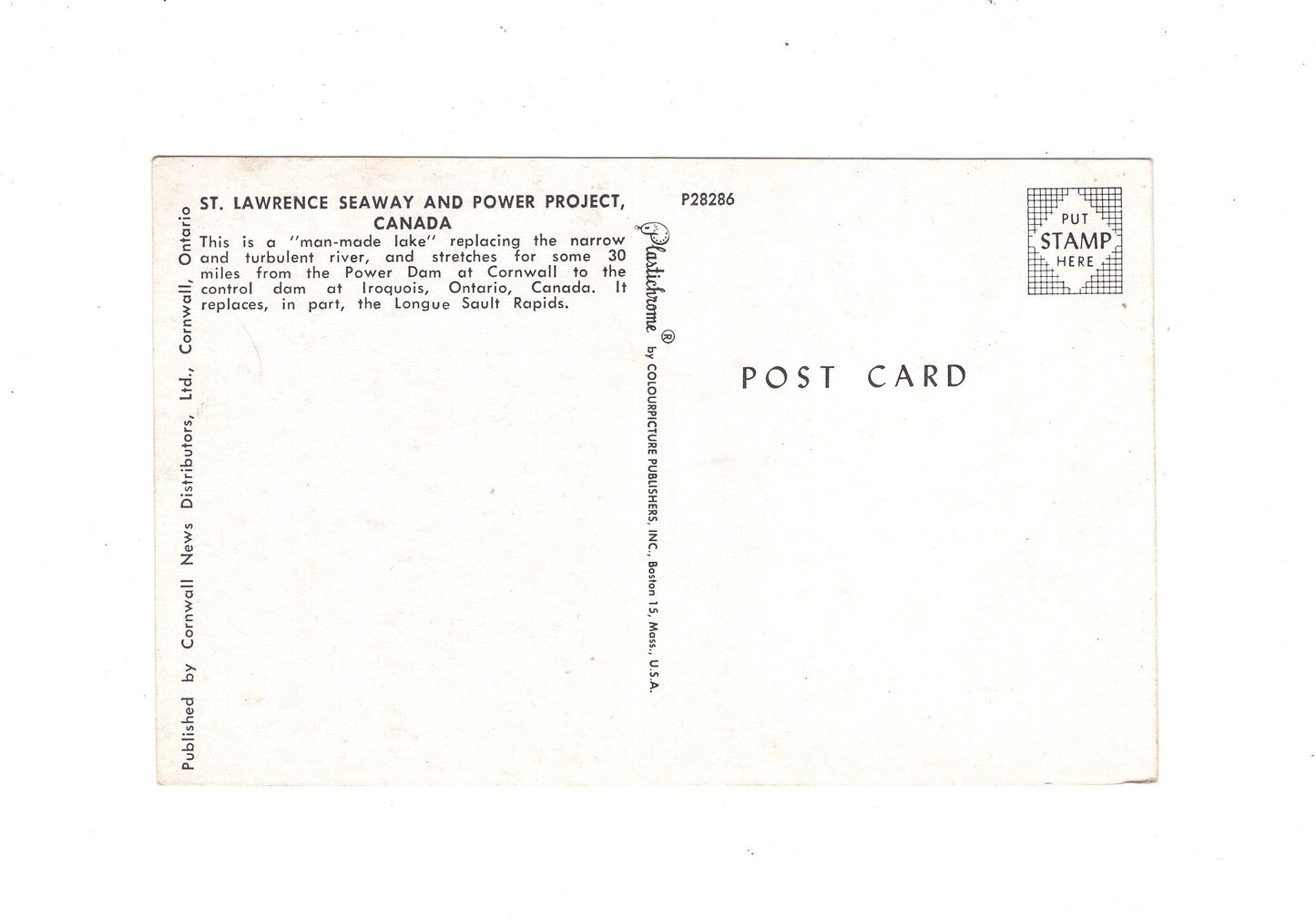 Ansichtskarte St. Lawrence Seaway and Power Project / Kanada