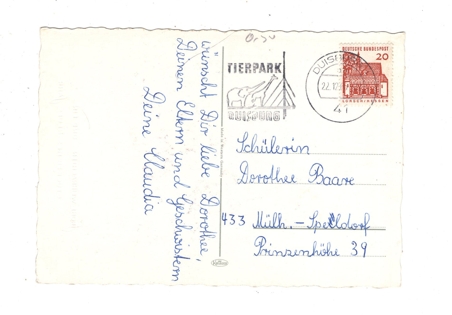 Ansichtskarte Feiertage / Frohe Weihnachten / K1-62