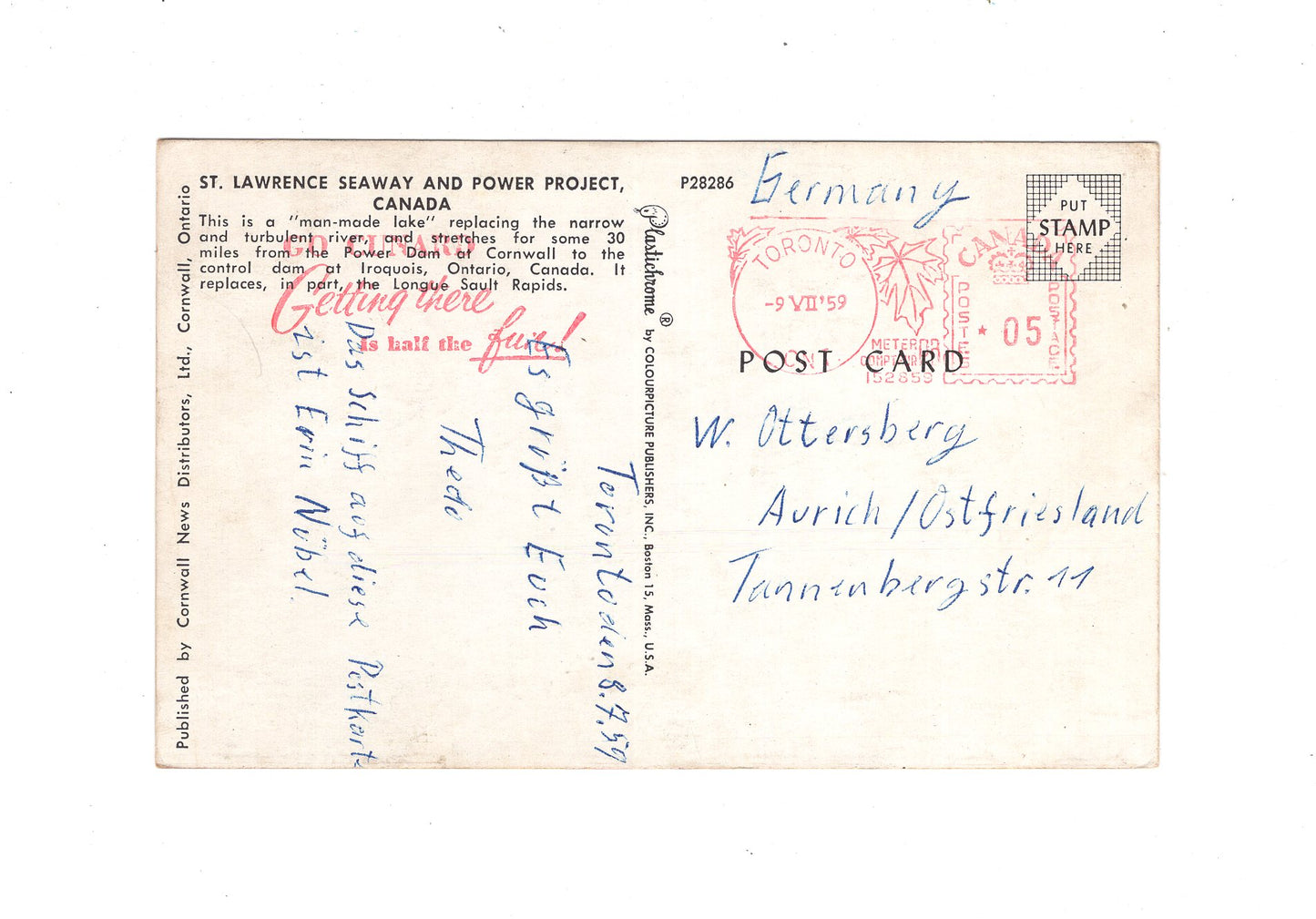 Ansichtskarte St. Lawrence Seaway and Power Project / Kanada