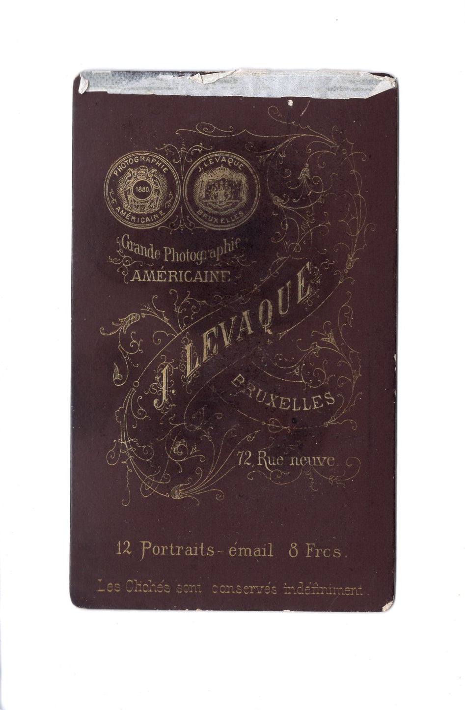 Fotografie Damenportrait - Bruxelles Brüssel um 1880