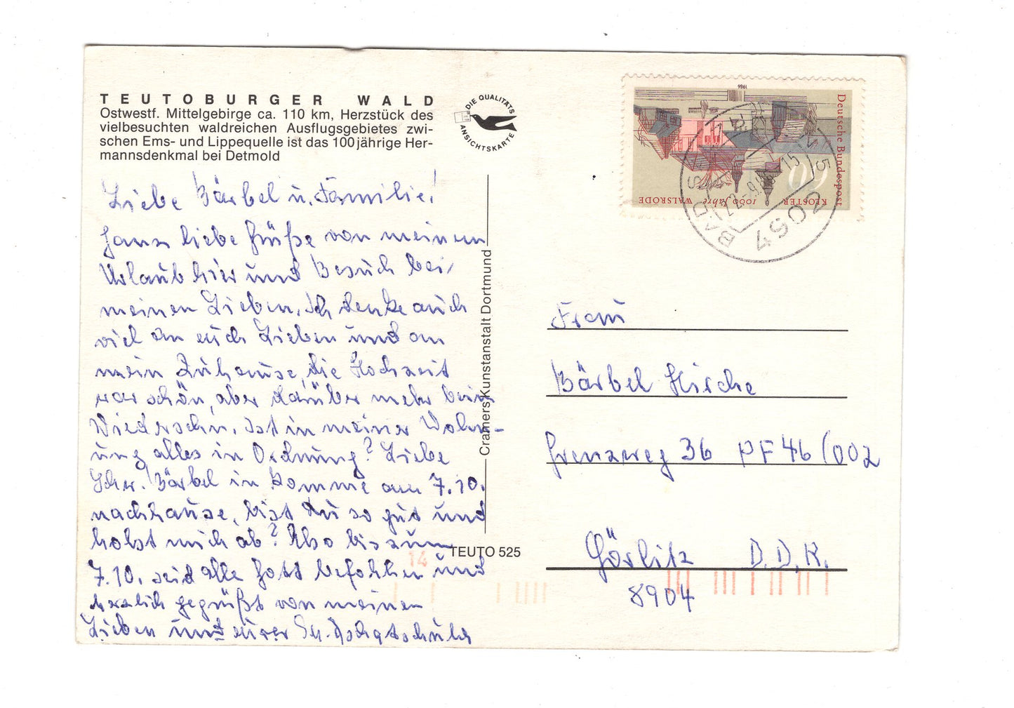 Ansichtskarte Gruß aus dem Teutoburger Wald