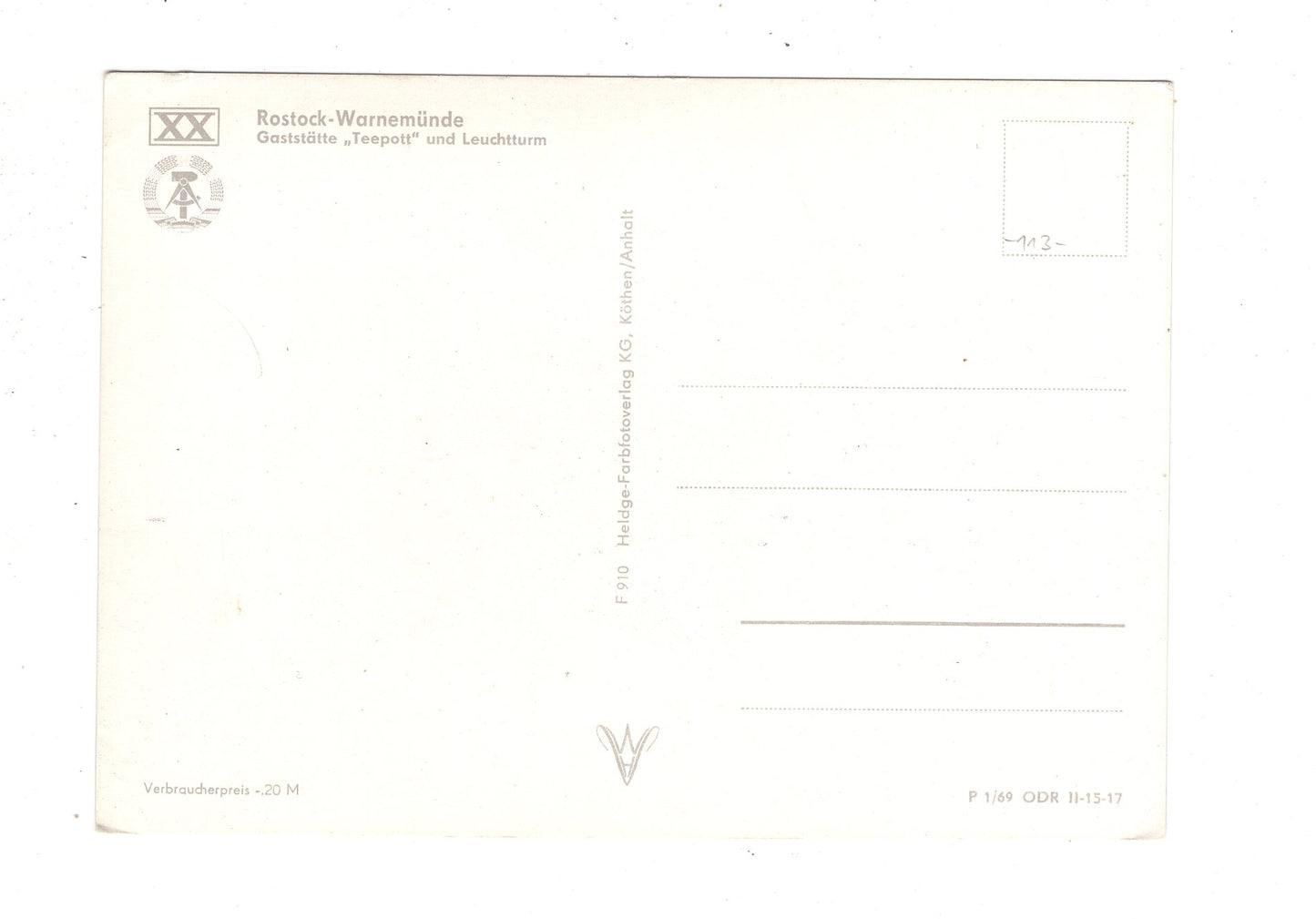 Ansichtskarte Rostock-Warnemünde / Gaststätte Teepott und Leuchtturm / J1-67