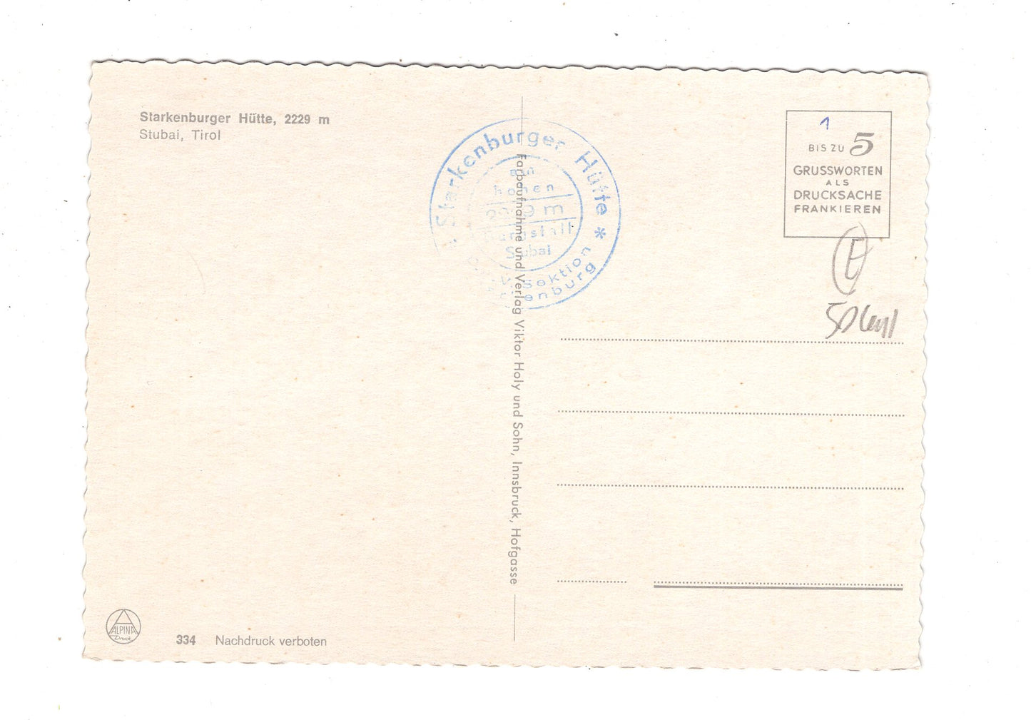 Ansichtskarte Starkenburger Hütte / Stubai / Tirol / Österreich / N1-66