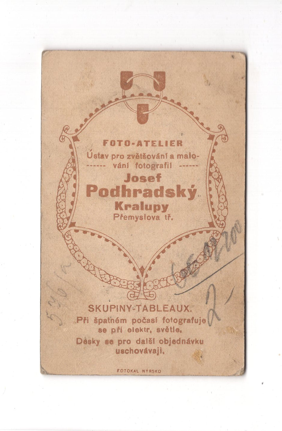 Fotografie Damenportrait - Kralupy nad Vltavou 1910er / CDV C1-04