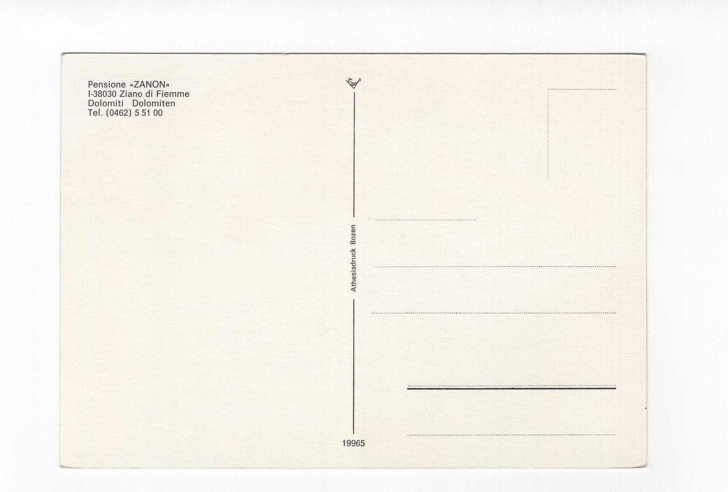 Ansichtskarte Pensione Zanon / Ziano di Fiemme / Dolomiten / Südtirol / Italien