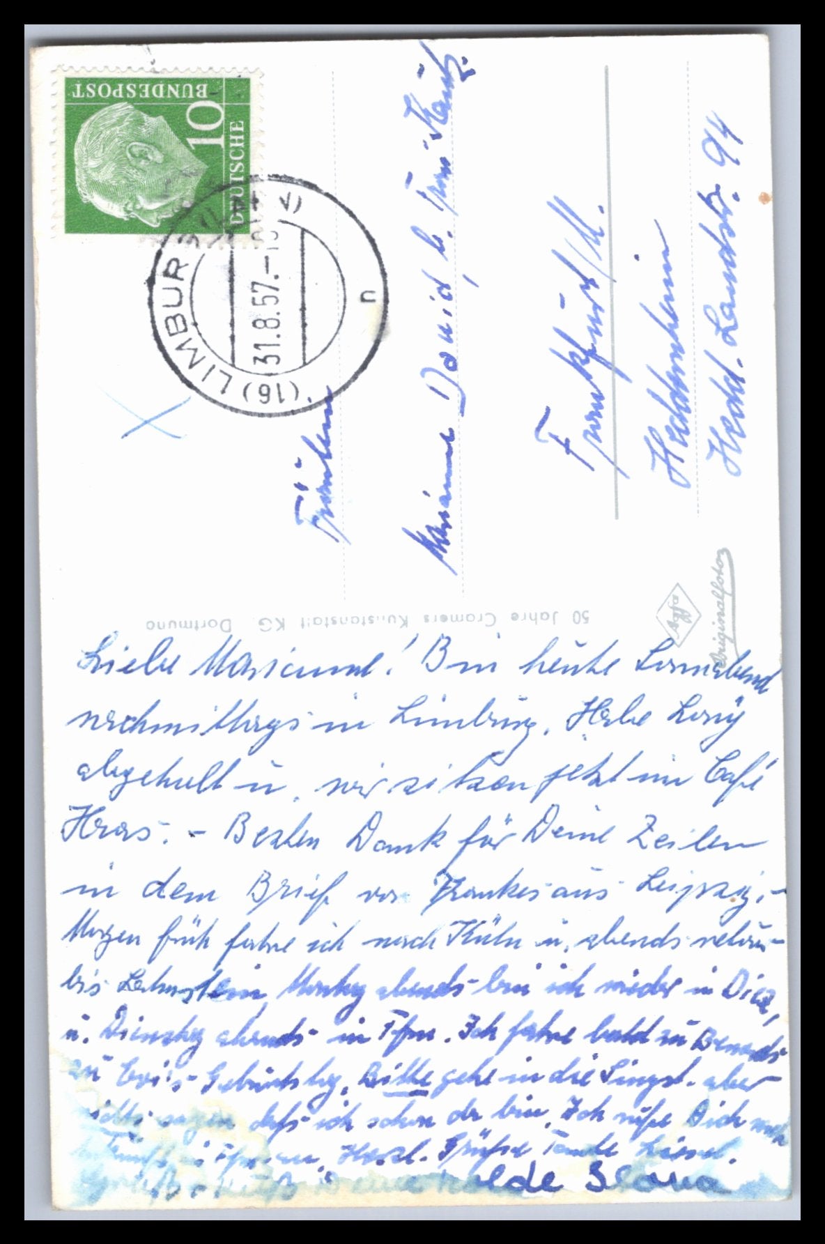 Ansichtskarte Die Lahn von Braunfels bis zur Mündung in den Rhein