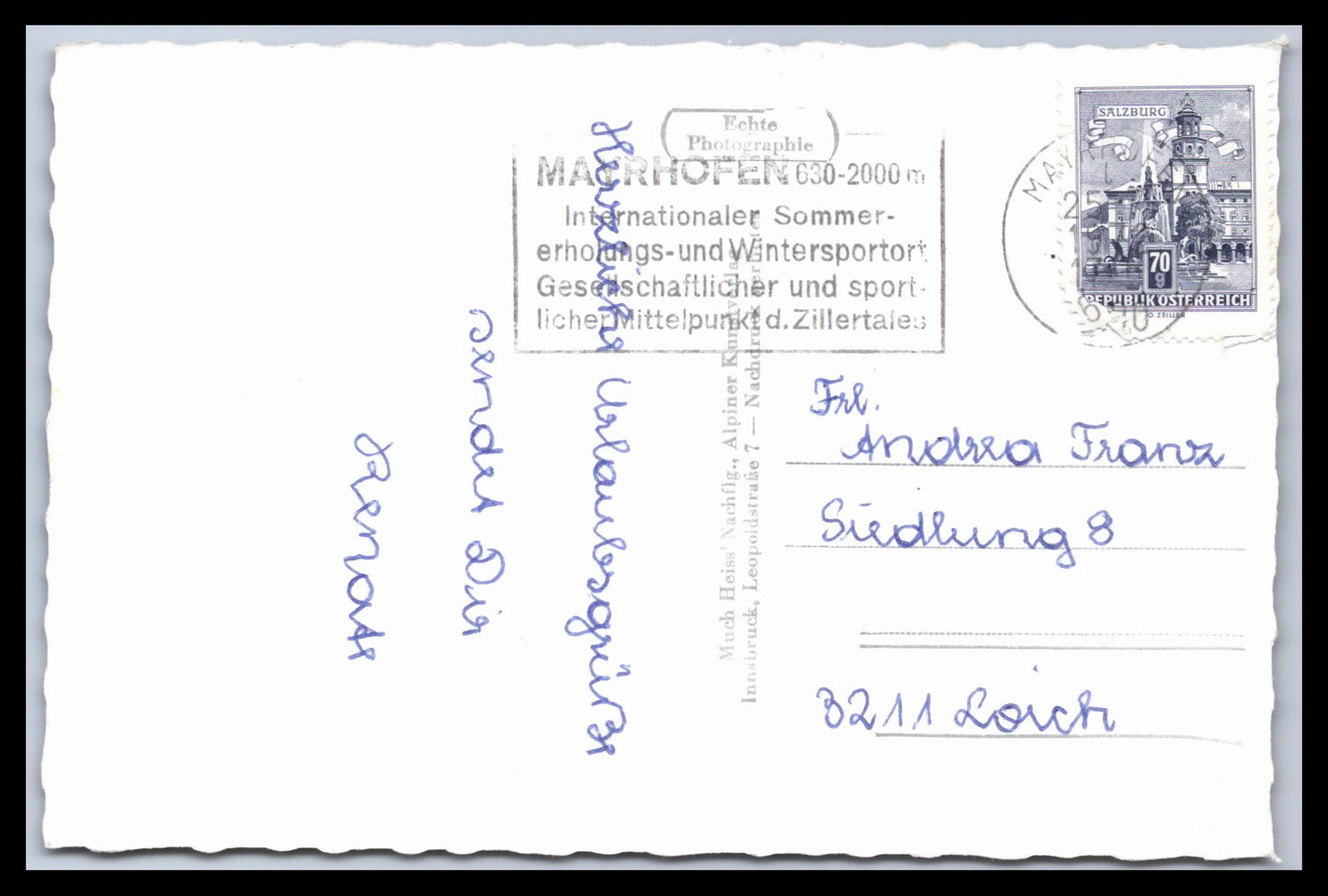 Ansichtskarte Gasthaus Alpenrose gegen Berliner Spitzen - Tirol Österreich