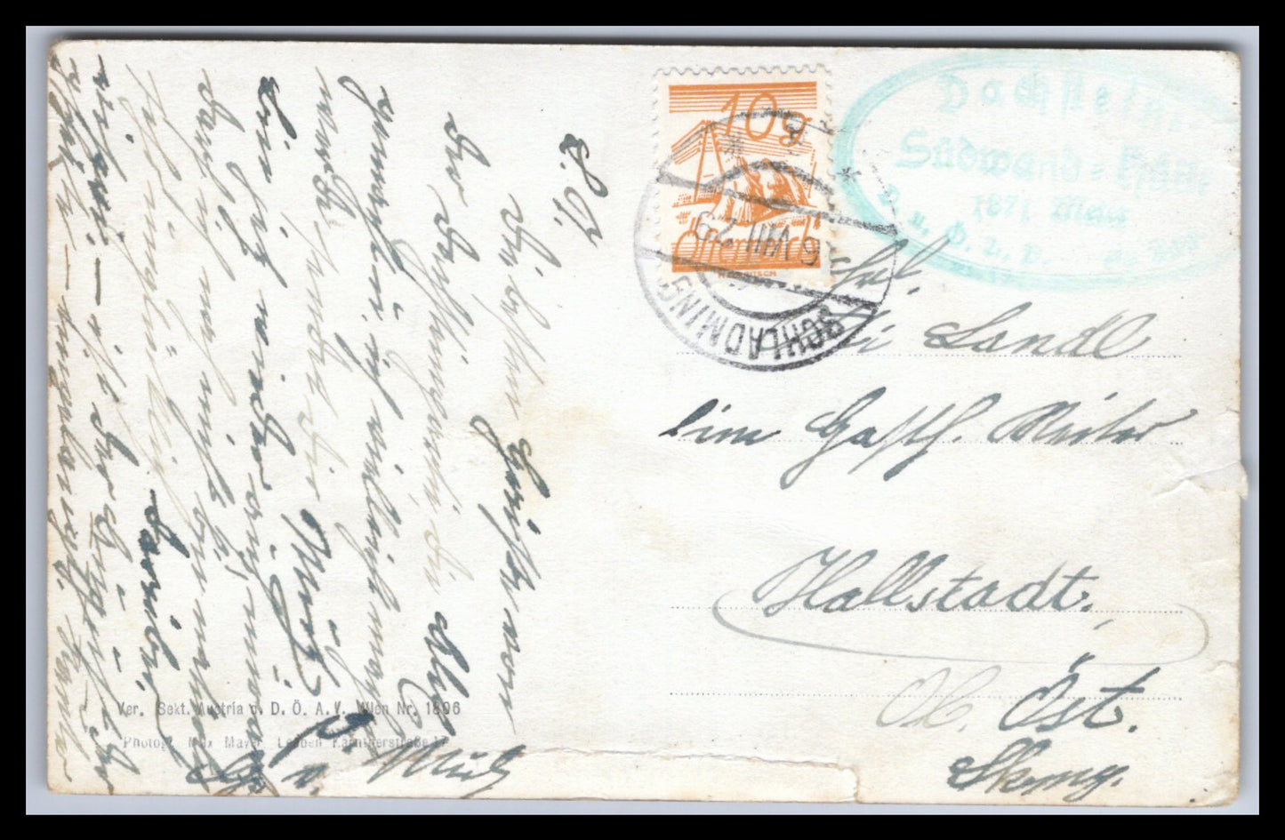 Ansichtskarte Dirndl und Hallstätter Gletscher - Österreich