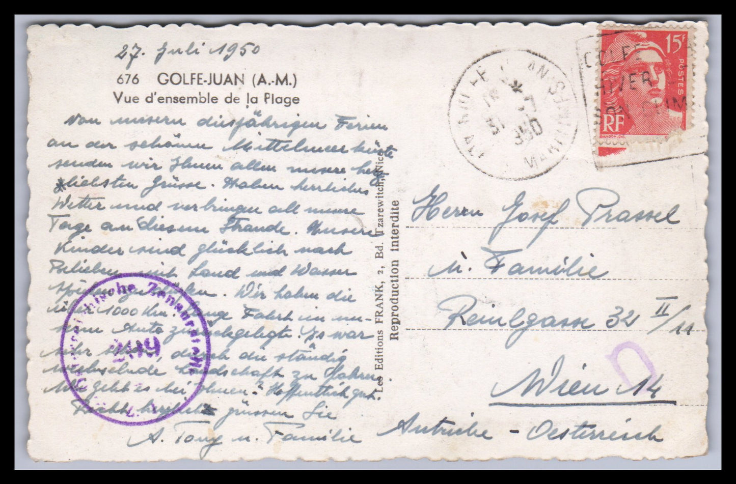 Ansichtskarte Golfe-Juan / La Plage - Frankreich