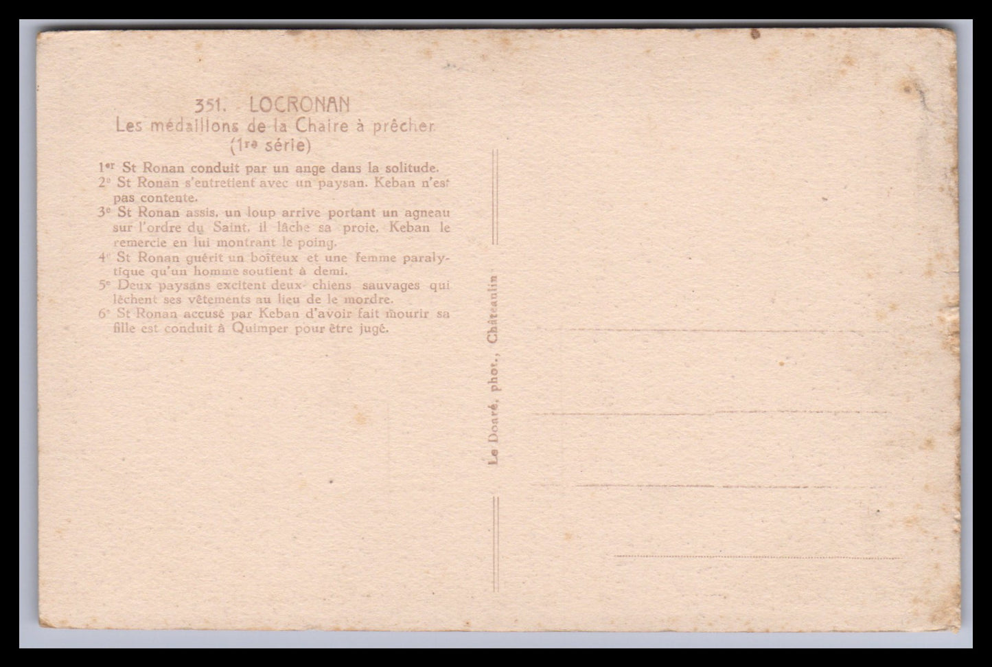 Ansichtskarte Locronan / Les medaillons de la Chaire a precher - Frankreich