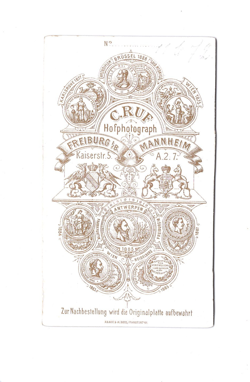 Fotografie Damenportrait - Freiburg / Mannheim um 1890