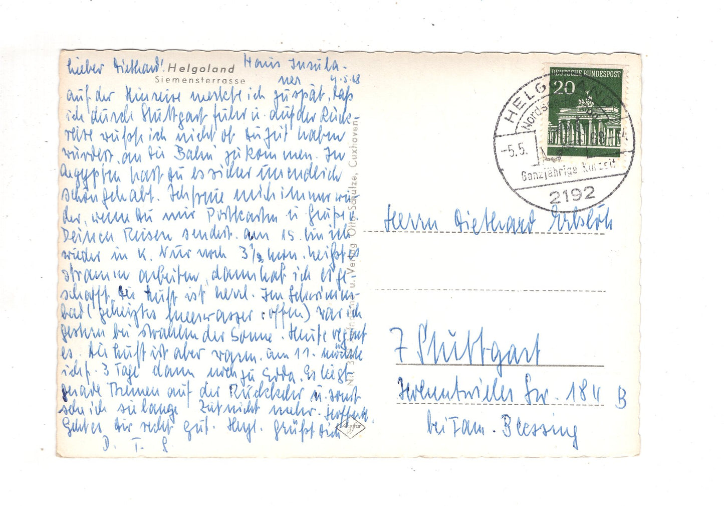 Ansichtskarte Helgoland / Siemensterrasse / J1-67