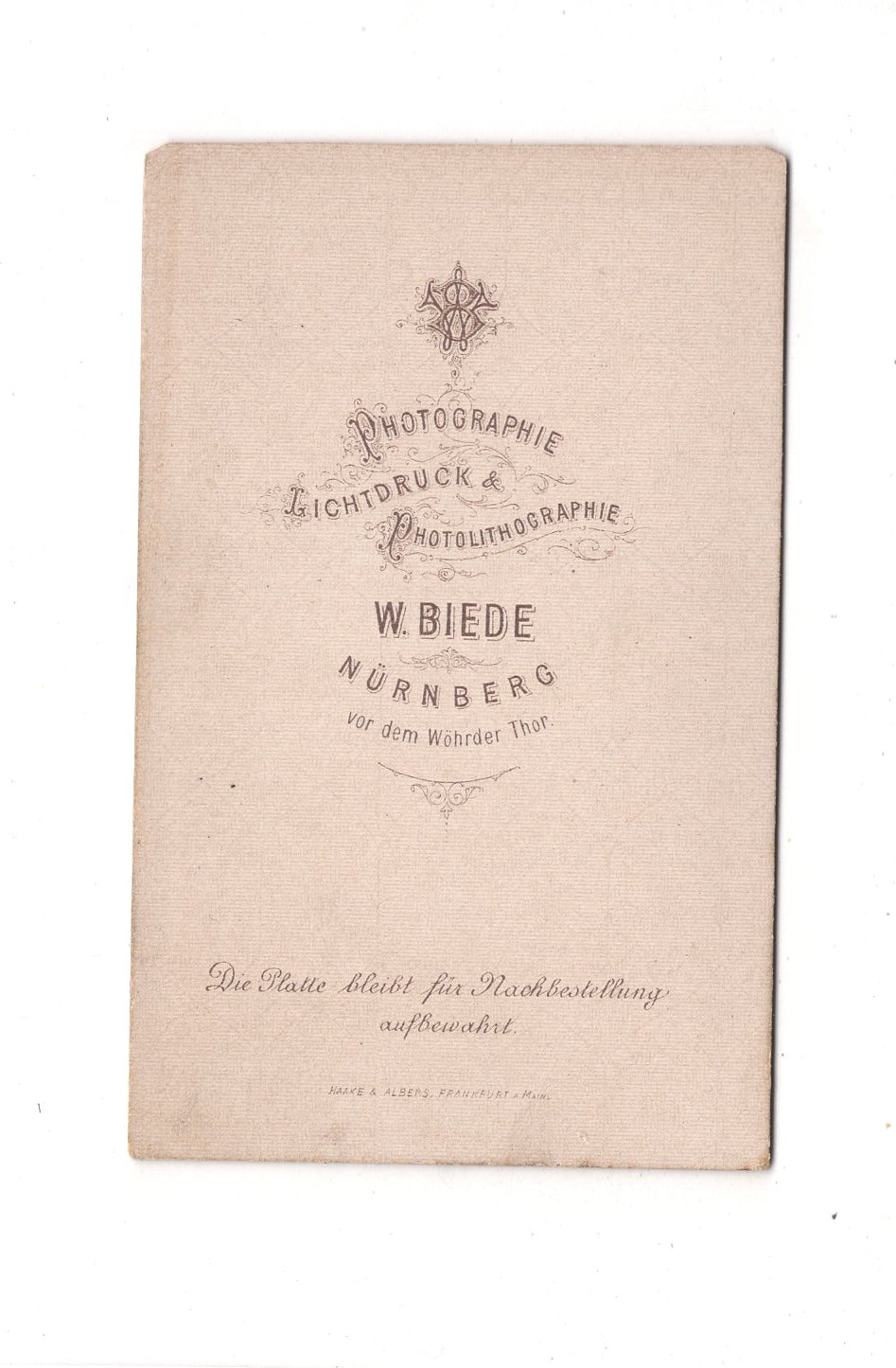 Fotografie Herrenportrait - Nürnberg 1880er / CDV C1-22
