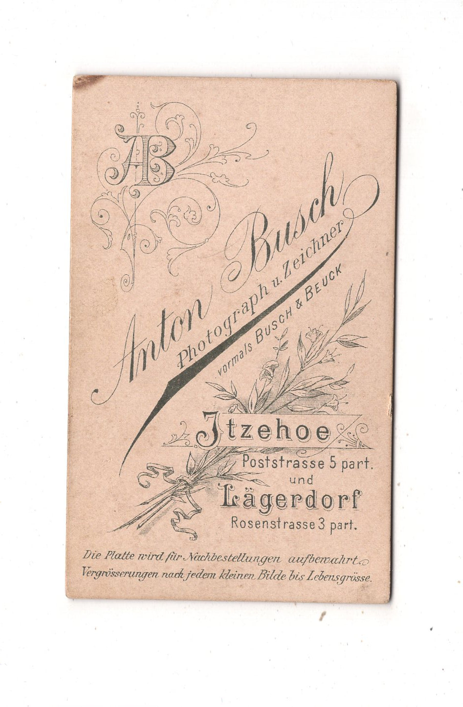 Fotografie Soldat - Itzehoe um 1900 / CDV M1-08