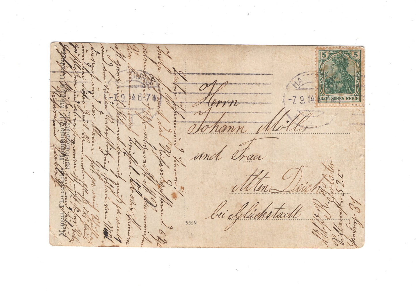 Ansichtskarte / Foto / Portraitfoto Soldat mit Pickelhaube Regiment 76 / feldmarschmäßig - 1914