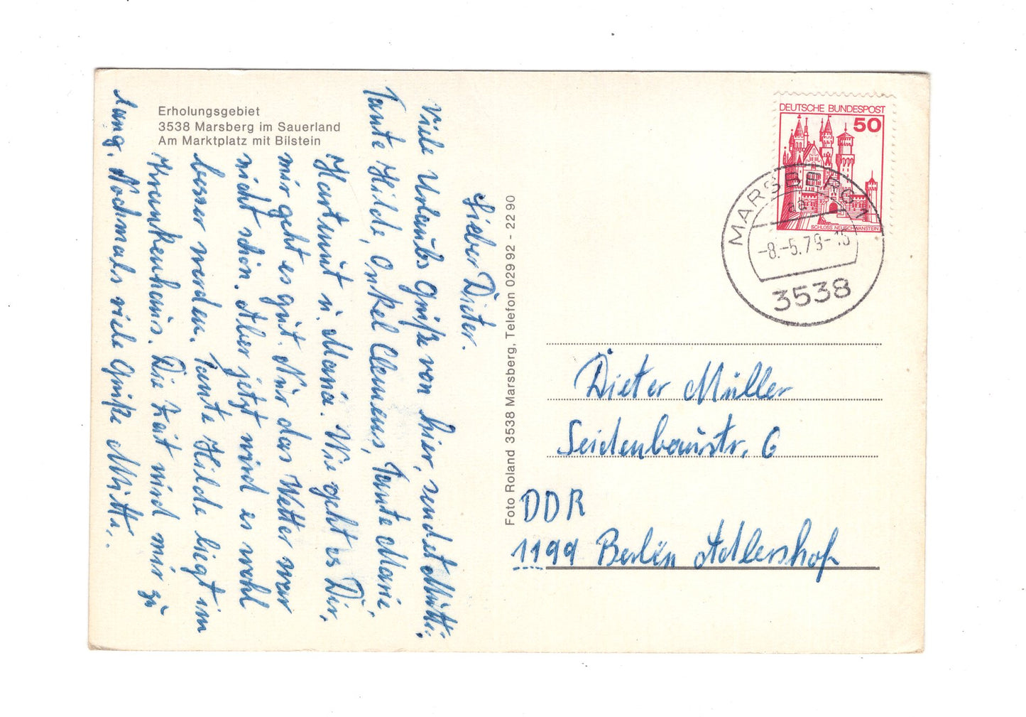 Ansichtskarte Marsberg / Sauerland / Am Marktplatz mit Bilstein