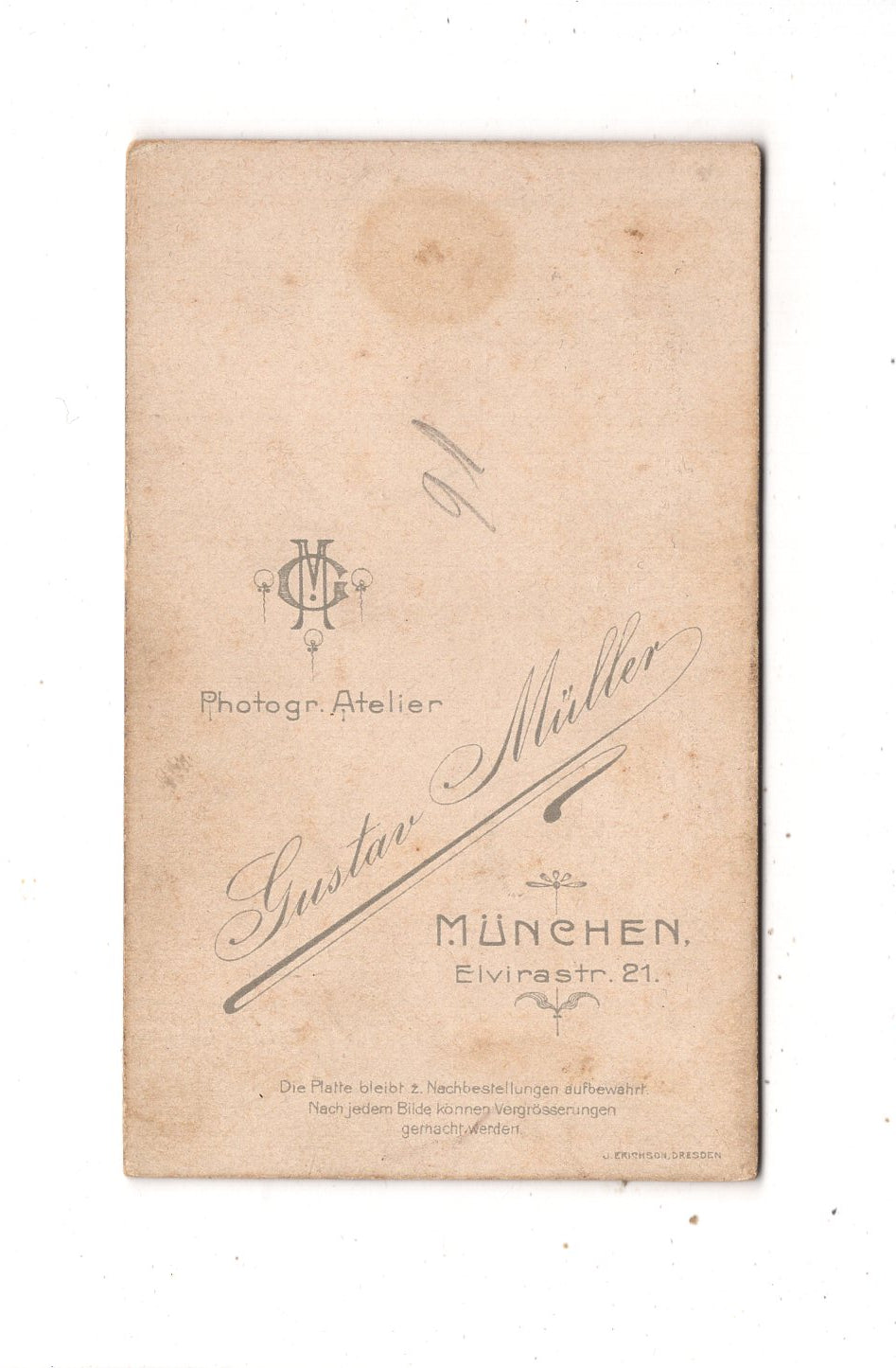 Fotografie Soldat - München 1890er