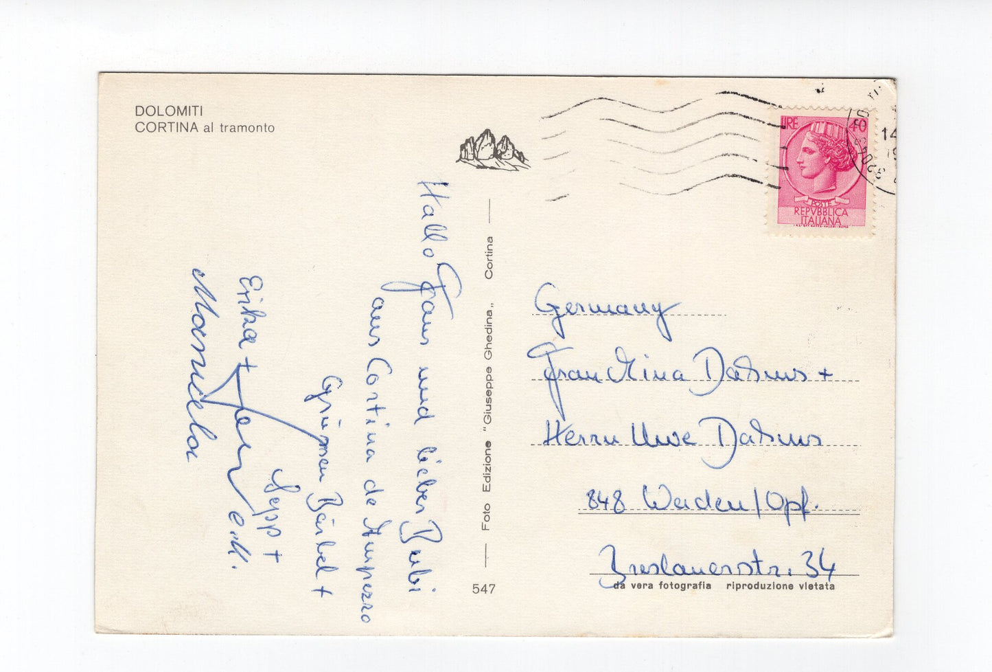 Ansichtskarte Dolomiten / Cortina d’Ampezzo / Italien