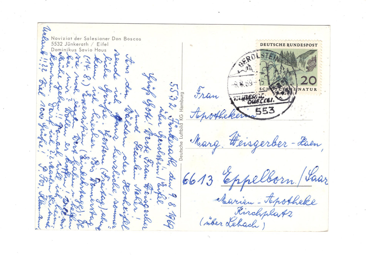 Ansichtskarte Noviziat der Salesianer Don Boscos / Jünkerath / Eifel