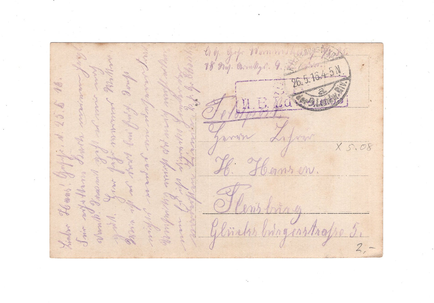 Ansichtskarte /Feldpost / Foto Gruppenbild Soldaten vor der Unterkunft - 1916