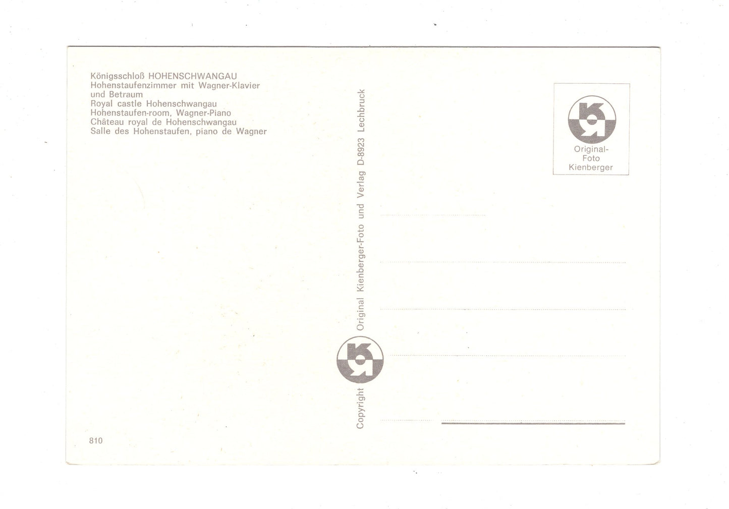 Ansichtskarte Königsschloss Hohenschwangau / Hohenstaufenzimmer / I1-53