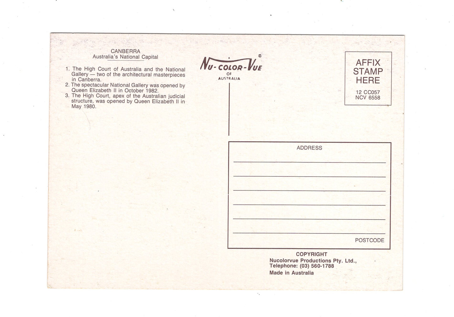Ansichtskarte Canberra / National Gallery +++ / Australien