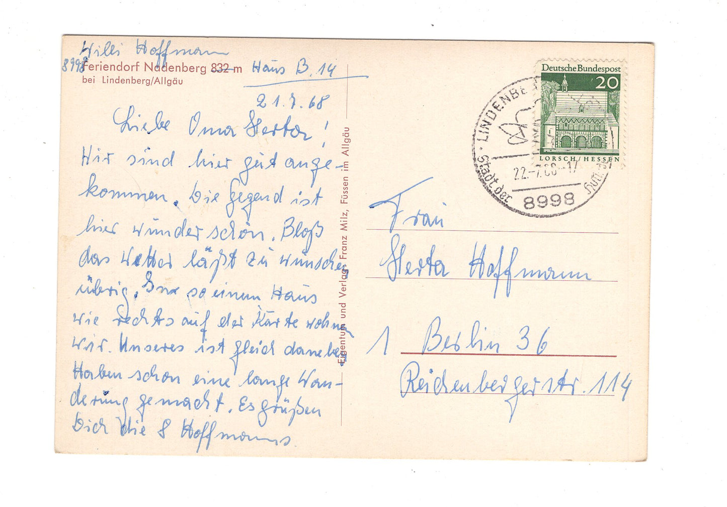 Ansichtskarte Feriendorf Nadenberg bei Lindenberg / Allgäu / H1-56