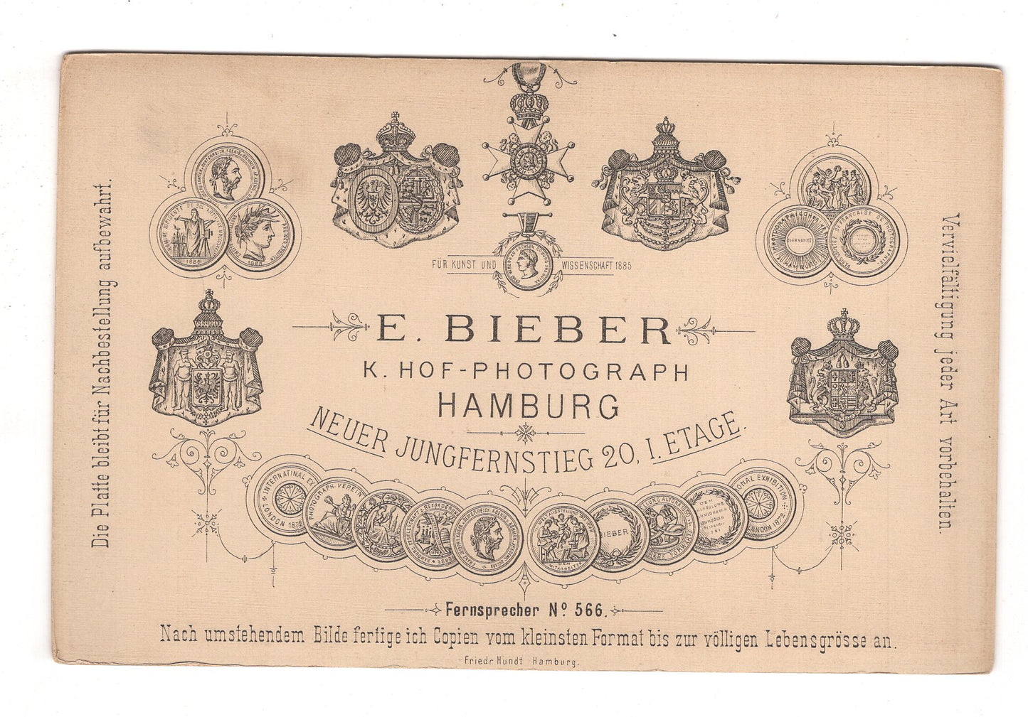 Fotografie Feine Dame - Hamburg um 1890 / CAB W-26