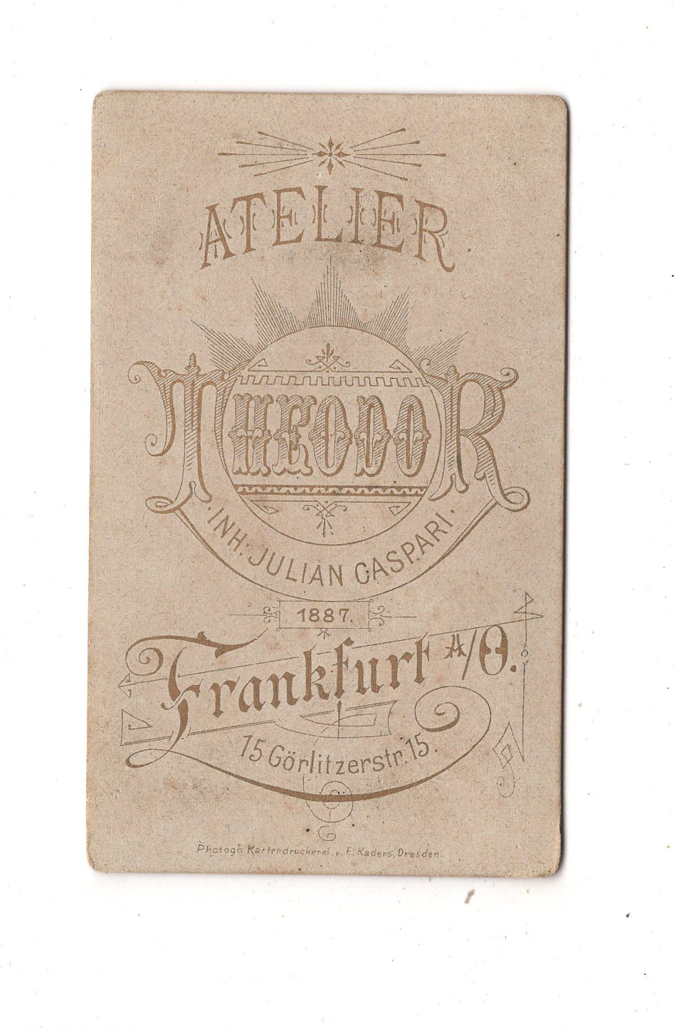 Fotografie Soldat - Frankfurt Oder 1887 / CDV M1-08