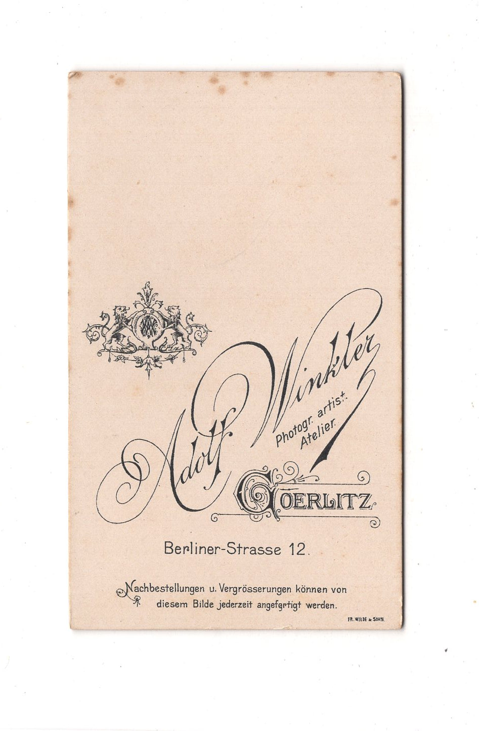 Fotografie Damenportrait - Goerlitz 1890er / CDV C1-05