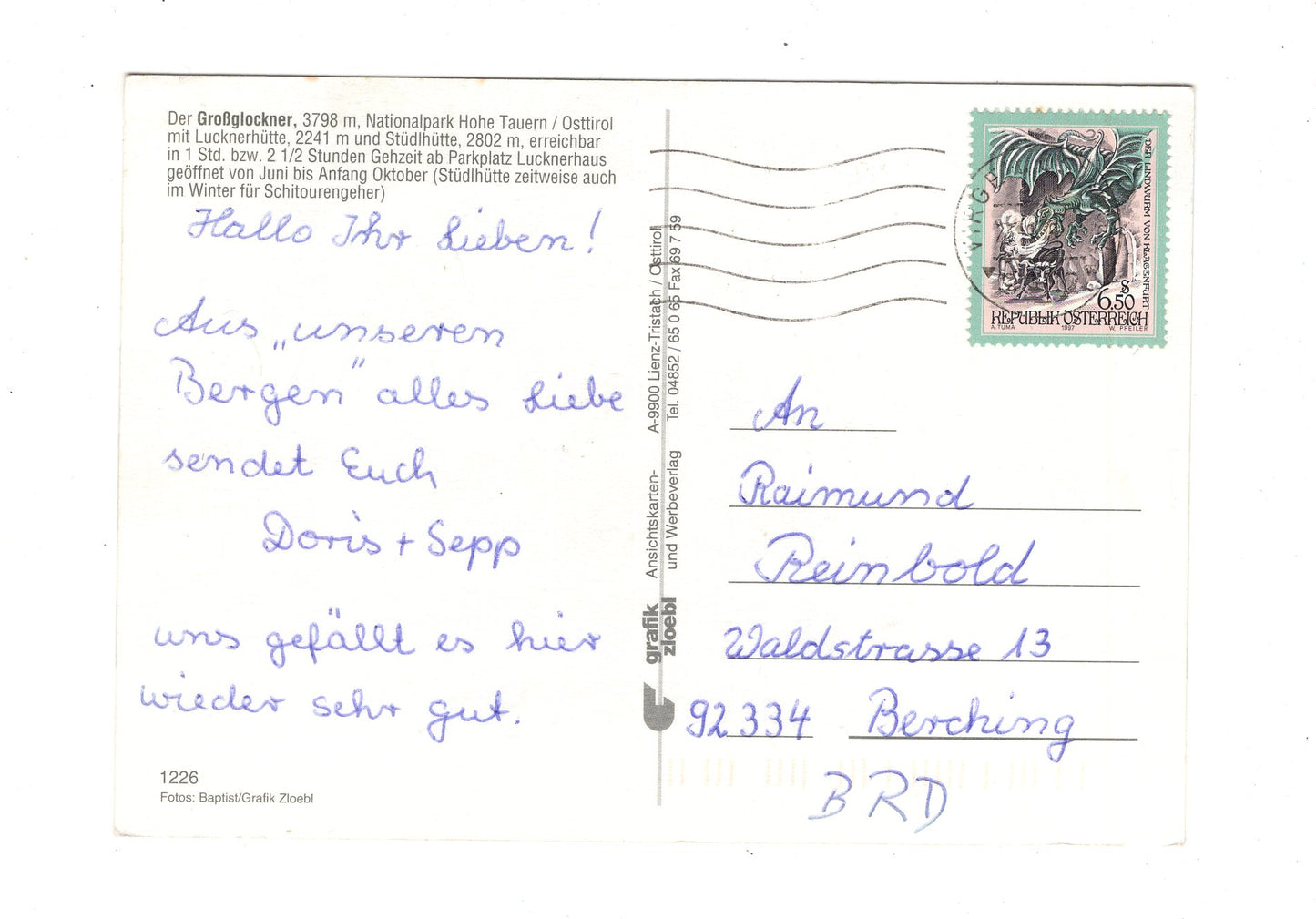 Ansichtskarte Großglockner / Lucknerhütte / Stüdlhütte / Österreich