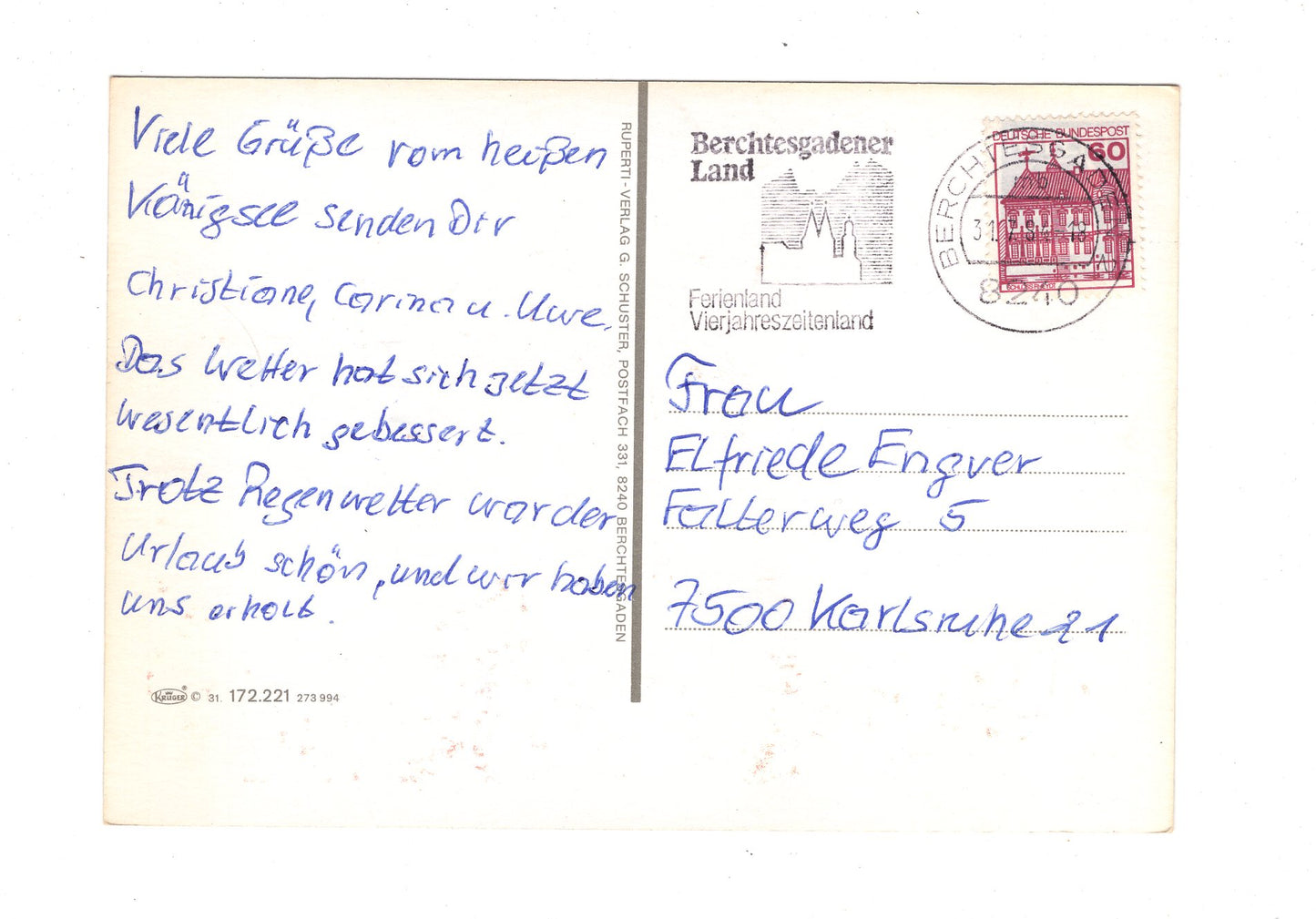 Ansichtskarte Feriengrüße vom Königssee / G1-60