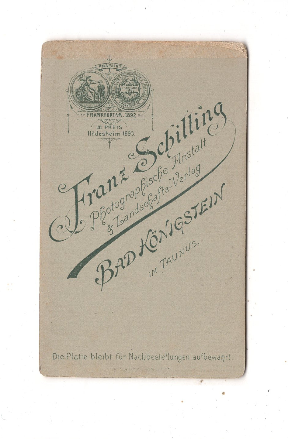 Fotografie Damenportrait - Königstein im Taunus 1890er / CDV N1-15