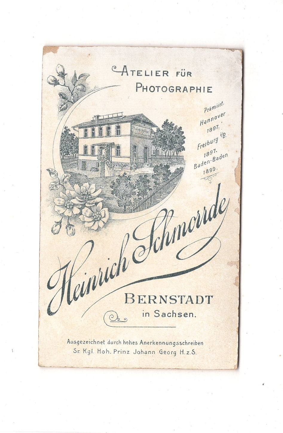 Fotografie Herrenportrait - Bernstadt in Sachsen um 1900 / CDV C1-23