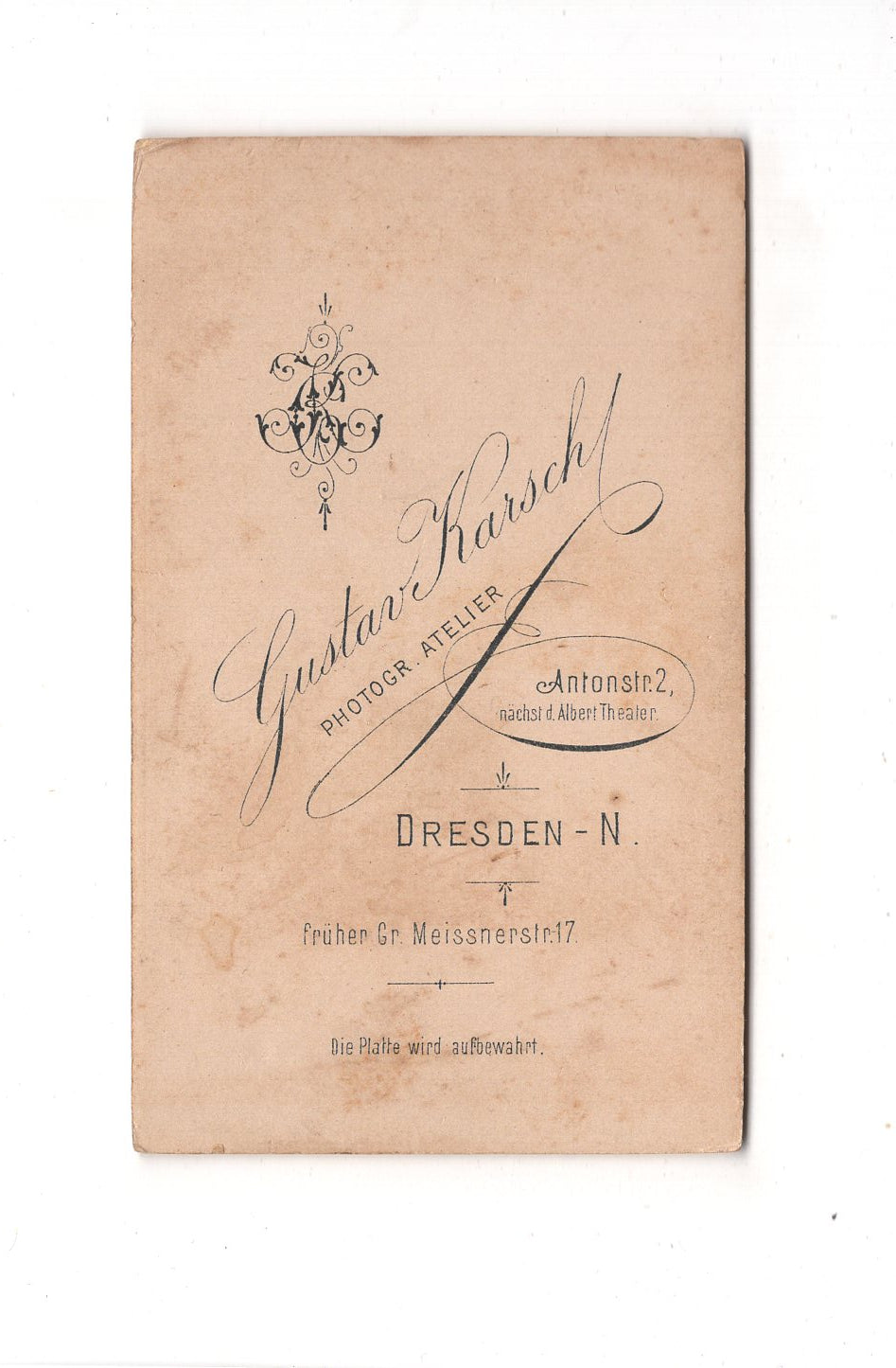 Fotografie Damenportrait - Dresden 1890er / CDV C1-05