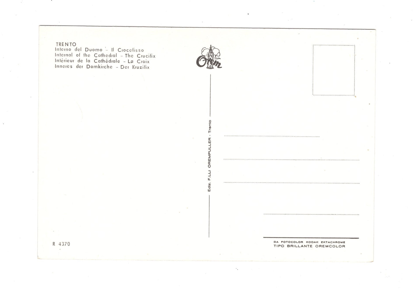 Ansichtskarte Trento / Interno del Duomo / Italien