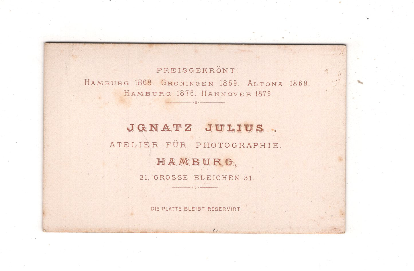 Fotografie Niedliches kleines Mädchen - Hamburg um 1880 / CDV M1-28