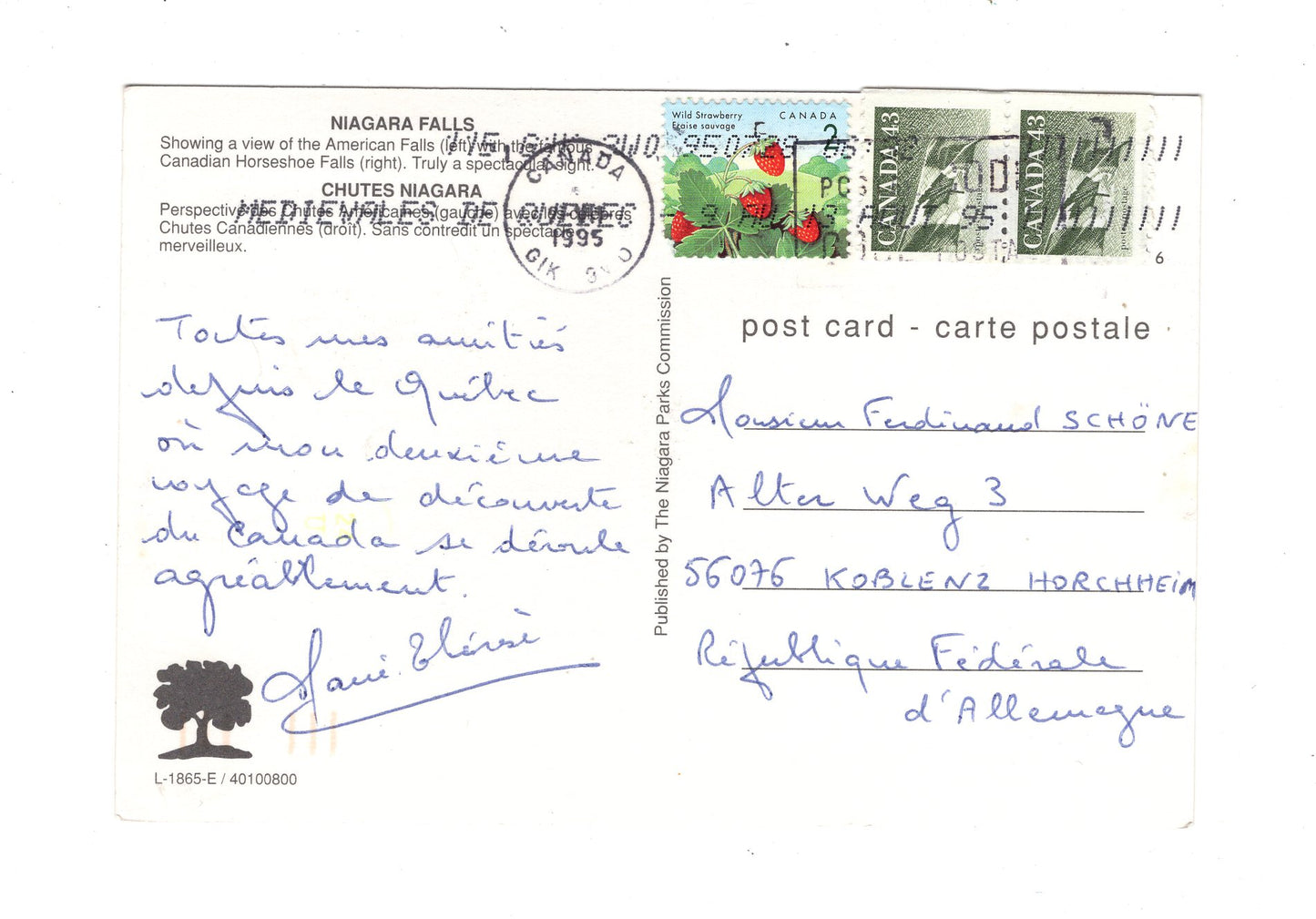 Ansichtskarte Niagara Falls / Kanada / USA