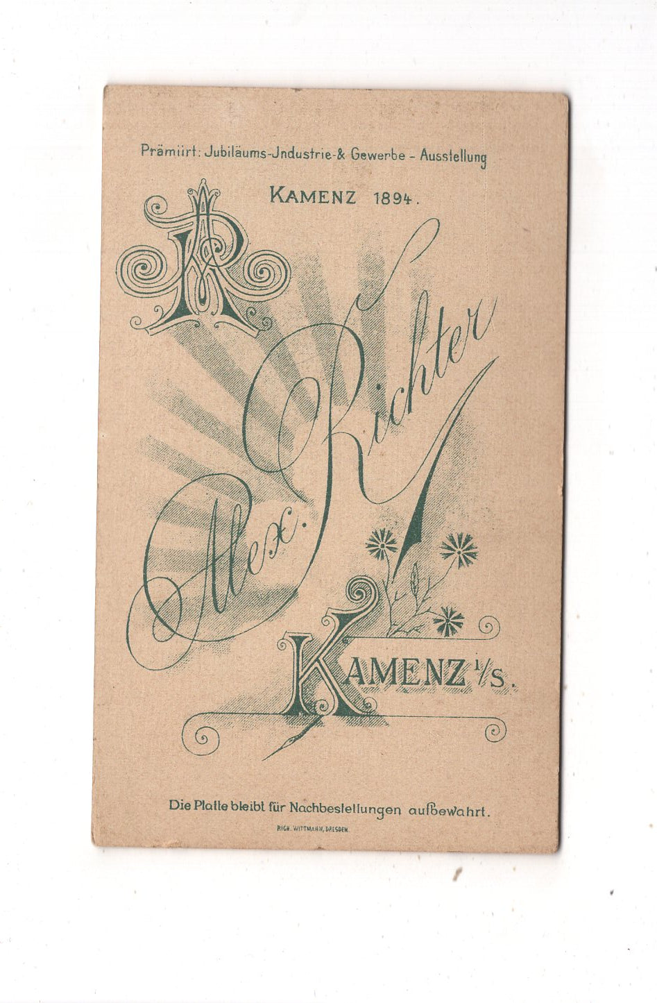 Fotografie Soldat - Kamenz 1890er / CDV M1-08