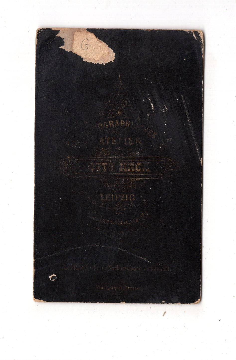 Fotografie Soldat mit Pickelhaube / IR 104 - Leipzig um 1880 / CDV M1-08