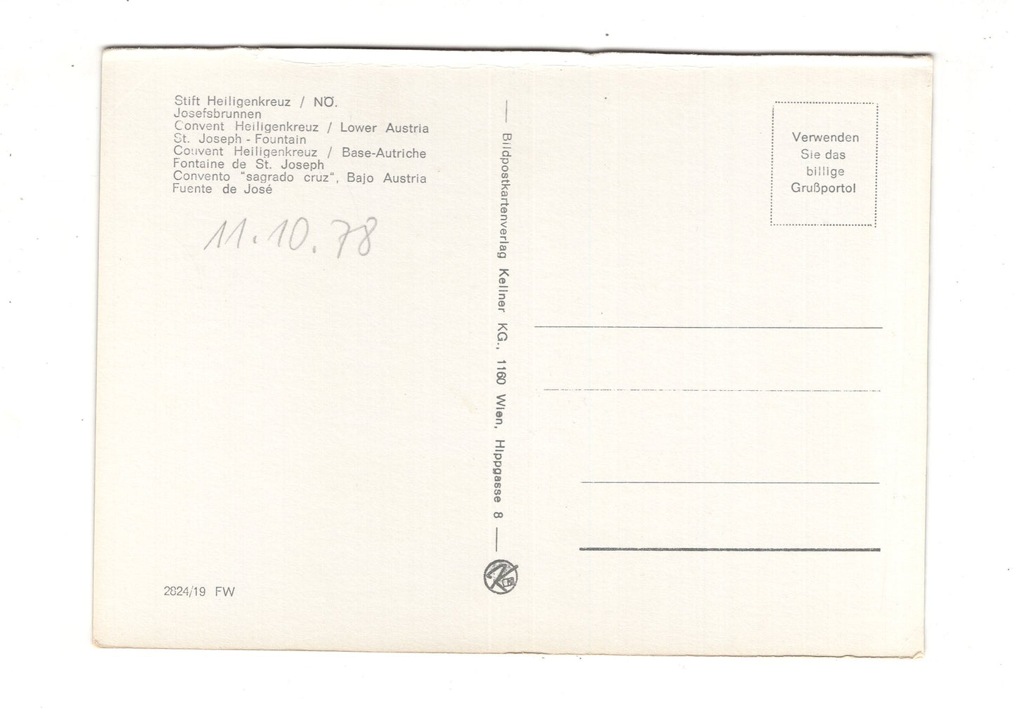 Ansichtskarte Stift Heiligenkreuz / Niederösterreich / Österreich