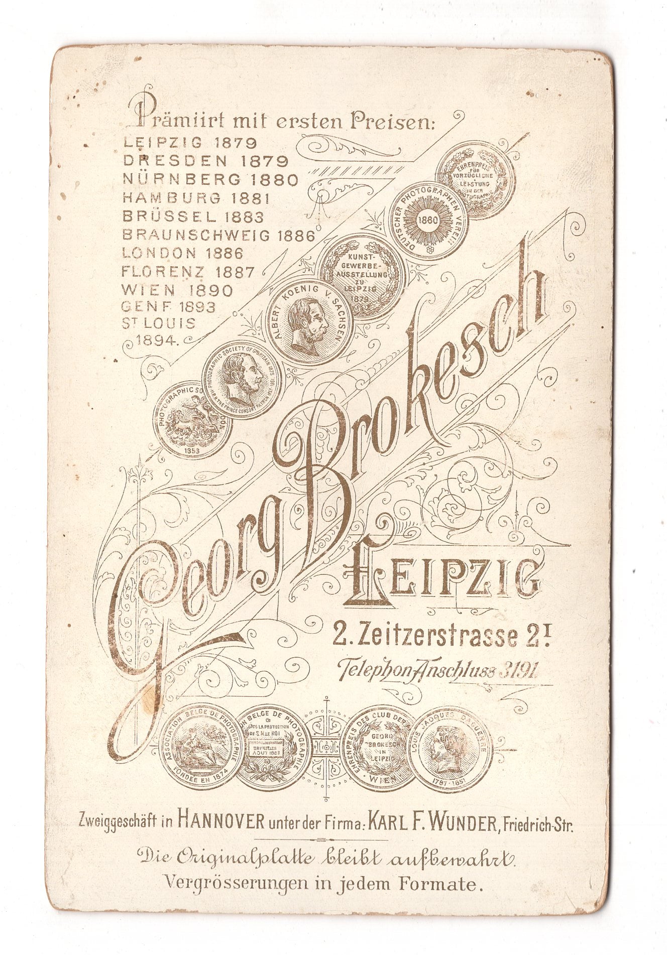 Fotografie Feine Dame - Leipzig 1898 / CAB W-26