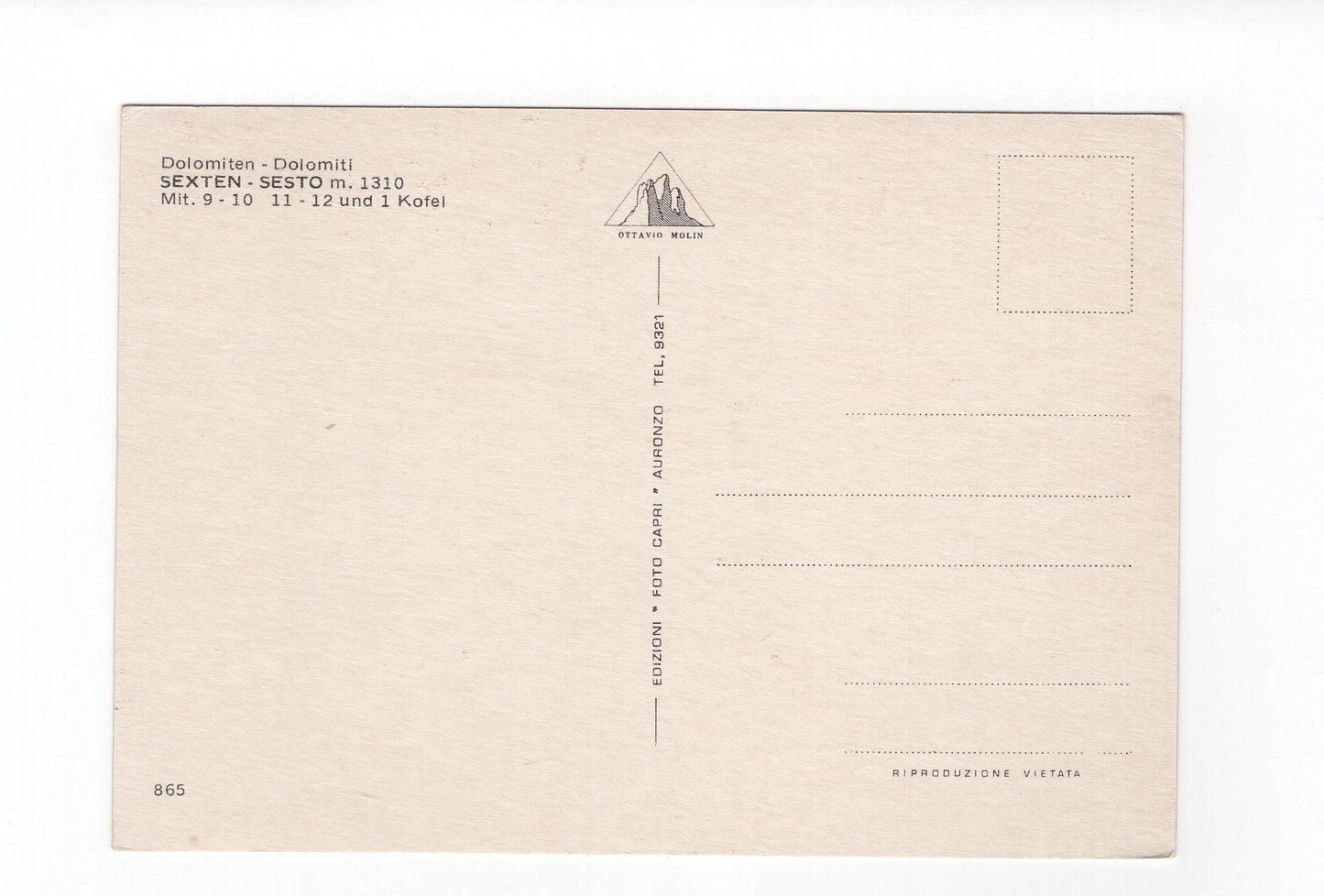 Ansichtskarte Dolomiten / Sexten / Südtirol / Italien