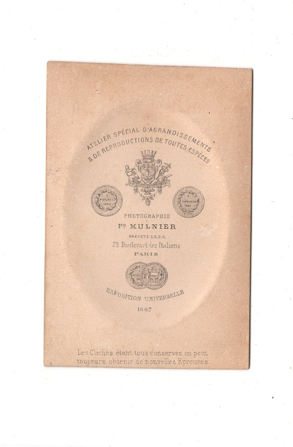 Fotografie Herrenportrait - Paris 1867 / CDV C1-23