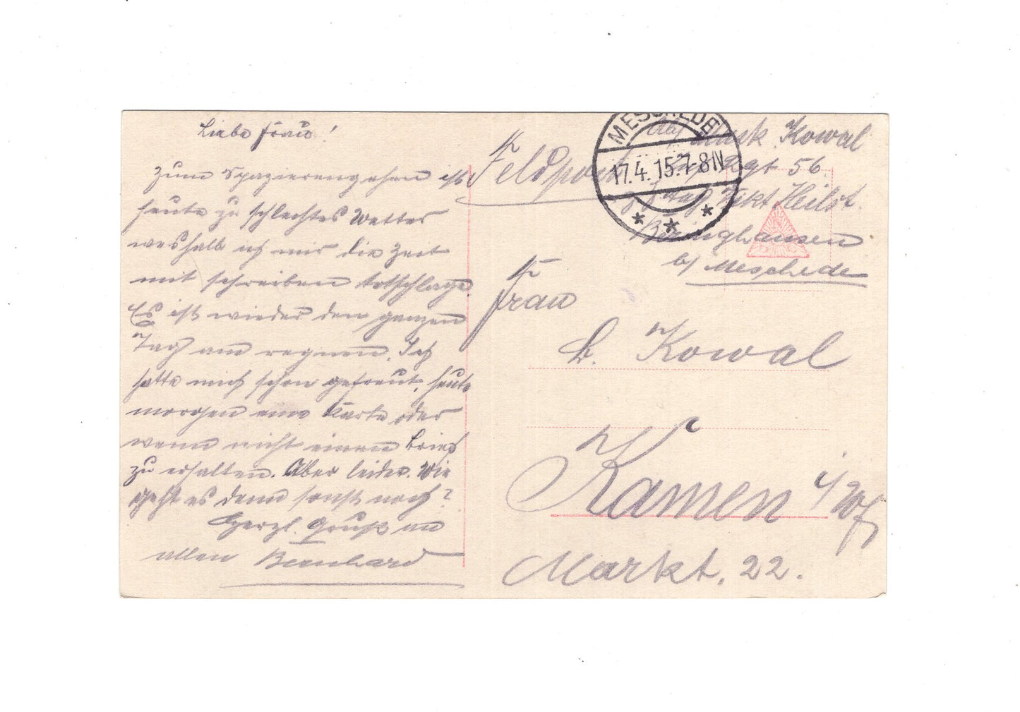 Ansichtskarte / Feldpost / Patriotische Karte - Meschede 1915