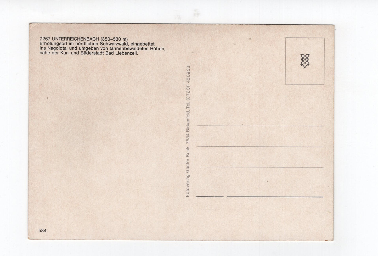 Ansichtskarte Unterreichenbach / Schwarzwald
