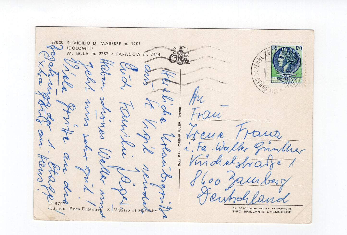 Ansichtskarte Dolomiten / S. Vigilio di Marebbe / Italien