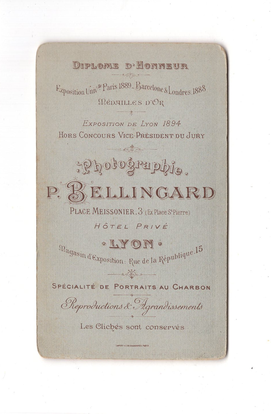 Fotografie Damenportrait - Lyon um 1900 / CDV C1-06